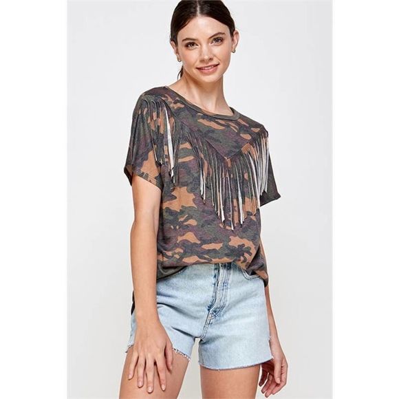 Watermelon Tops - Fringe Camouflage Army Tee